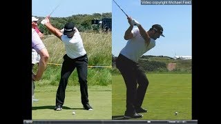 Jon Rahm golf swing  Long Iron faceon amp downtheline July 2017 [upl. by Acina]