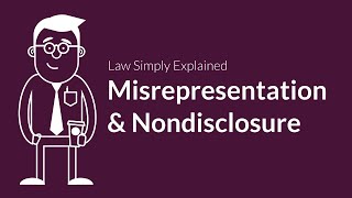 Misrepresentation and Nondisclosure  Contracts  Defenses amp Excuses [upl. by Remos661]