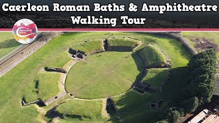 CAERLEON ROMAN BATHS amp AMPHITHEATRE WALES  Walking Tour  Pinned on Places [upl. by Marentic]