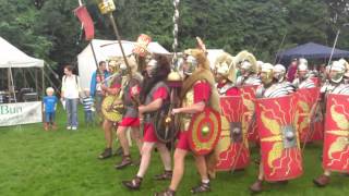 Roman Reenactment at the Amphitheatre in Caerleon Marching In [upl. by Alver]