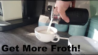 How to Get More Froth from Your Nespresso Coffee Aeroccino  Nespresso tips and help [upl. by Alimac]