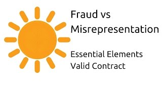 Fraud vs Misrepresentation  Other Essential Elements of a Valid Contract  CA CPT  CS amp CMA [upl. by Medea]